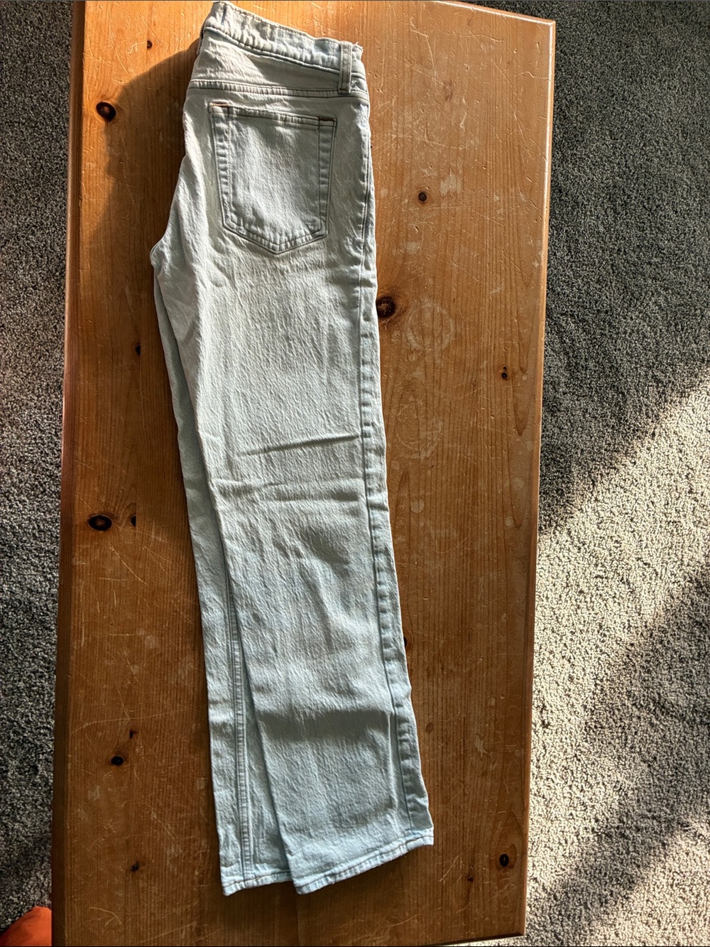 Abercrombie & Fitch Straight Leg Jeans in Light Wash Blue